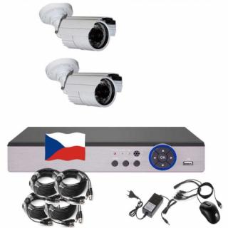 4CH 5MPx AHD kamerový set EONBOOM 2B CCTV s DVR LAN a 2x venkovní bullet kamerou