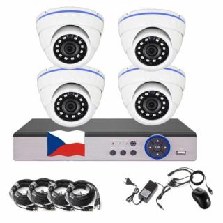 4CH 5MPx AHD kamerový set EONBOOM 4D CCTV s DVR s LAN a 4x venkovní dome kamera