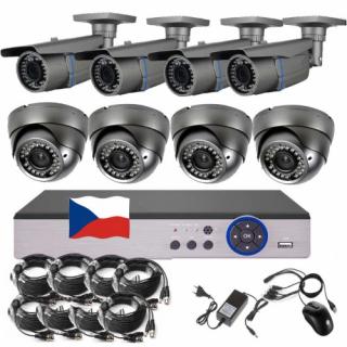 8CH 5MPx STARVIS kamerový set CCTV EONBOOM VR4+4 - DVR s LAN a 4 bullet + 4 dome kamery