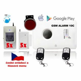 GSM inteligentní alarm ALABASTR II - set 10 čidel, 10C, CZ MENU A ZVUK