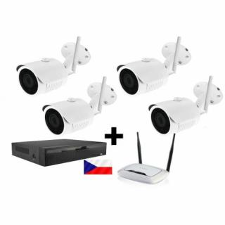 Kamerový WiFi IP set - 4x Zoneway NC950 5MPx, NVR2104 a WiFi router