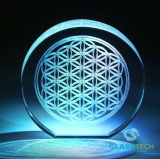 3D KVĚT ŽIVOTA - symbol ve skl. těžítku (3D symbol Květ života laserovaný ve skleněné plaketě o průměru 90 cm)