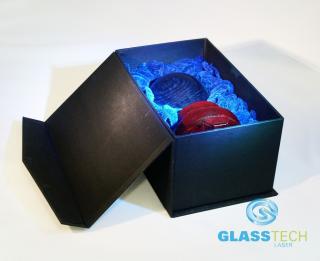 Dárková krabice S, na koule 60+stojánek  (Černá vypolstrovaná krabice na kouli (60 mm) a dř. stojánek (č.60), nebo skl. stojánek (60x60x30mm))