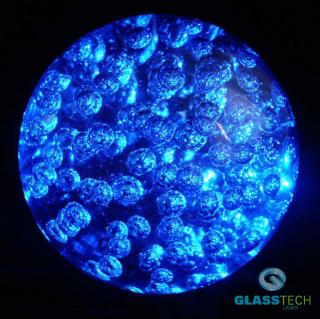 Gigantická modrá koule s bublinami+LED stojánek zdarma (Křišťálová koule 200 mm s bublinami,modrá)