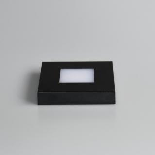 LED stojánek černý na skl. kostky 100 - 120 mm (LED stojánek na nekulaté tvary - čtvercový  cca 93 x 93 x 29 mm)