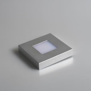 LED stojánek stříbrný na skl. kostky 100 - 120 mm (LED stojánek na nekulaté tvary - čtvercový  cca 93 x 93 x 29 mm)