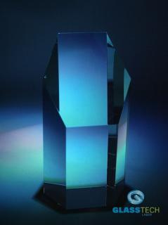 Skleněná trofej Šestihran - M (Skleněná trofej, 60 x 80 x 150 mm)