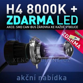 AKCE: Bixenonová výbojka H4 8000K (AKCE - ke každé zakoupené výbojce ZDARMA LED SMD parkovací žárovky s funkcí CANBUS !)