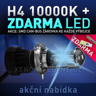 AKCE: Náhradní výbojka bixenon H4 10000K do přestavbových HID sad (AKCE - ke každé zakoupené výbojce ZDARMA LED SMD parkovací žárovky s funkcí CANBUS !)