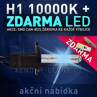 AKCE: Náhradní výbojka xenon H1 10000K do přestavbových HID sad (AKCE - ke každé zakoupené výbojce ZDARMA LED SMD parkovací žárovky s funkcí CANBUS !)