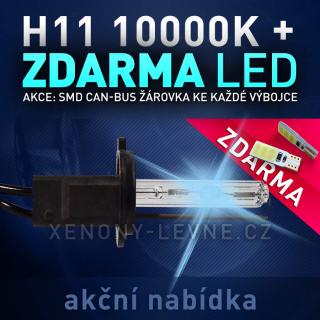 AKCE: Náhradní výbojka xenon H11 10000K do přestavbových HID sad (AKCE - ke každé zakoupené výbojce ZDARMA LED SMD parkovací žárovky s funkcí CANBUS !)