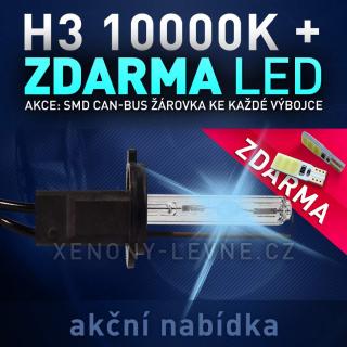 AKCE: Náhradní výbojka xenon H3 10000K do přestavbových HID sad (AKCE - ke každé zakoupené výbojce ZDARMA LED SMD parkovací žárovky s funkcí CANBUS !)