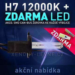 AKCE: Náhradní výbojka xenon H7 12000K do přestavbových HID sad (AKCE - ke každé zakoupené výbojce ZDARMA LED SMD parkovací žárovky )