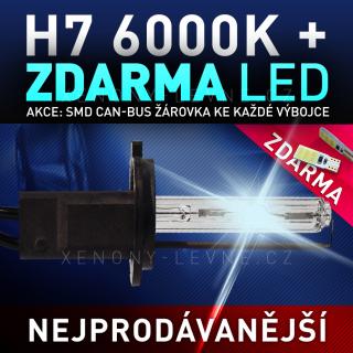 AKCE - Náhradní výbojka xenon H7 6000K do přestavbových HID sad,1ks (Výbojka H7 6000K - AKCE - ke každé zakoupené výbojce ZDARMA LED SMD parkovací žárovky )