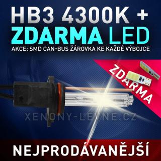 AKCE. Náhradní výbojka xenon HB3 4300K do přestavbových HID sad (AKCE - ke každé zakoupené výbojce ZDARMA LED SMD parkovací žárovky )