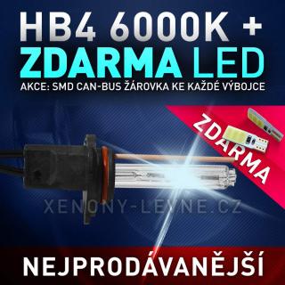 AKCE: Náhradní výbojka xenon HB4 6000K do přestavbových HID sad (AKCE - ke každé zakoupené výbojce ZDARMA LED SMD parkovací žárovky s funkcí CANBUS !)