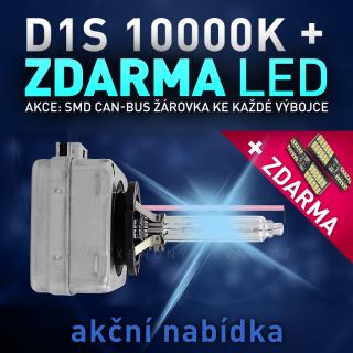 AKCE: Výbojka xenon D1S 10000K do originálních světlometů (AKCE - ke každé zakoupené výbojce ZDARMA LED SMD parkovací žárovka s funkcí CANBUS !)