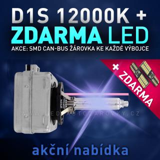 AKCE: Výbojka xenon D1S 12000K do originálních světlometů (AKCE - ke každé zakoupené výbojce ZDARMA LED SMD parkovací žárovka s funkcí CANBUS !)