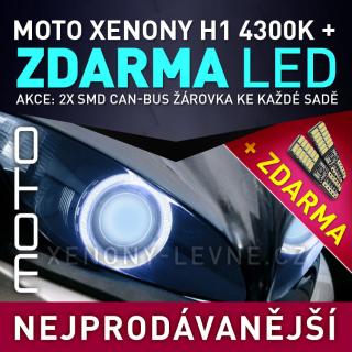 AKCE: XENONY MOTO HID H1 4300K - přestavbová motocyklová sada 12V (kup tuto xenonovou sadu a dostaneš LED parkovací žárovky ZDARMA)