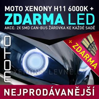 AKCE: XENONY MOTO HID H11 6000K - přestavbová motocyklová sada 12V (kup tuto xenonovou sadu a dostaneš LED parkovací žárovky ZDARMA)