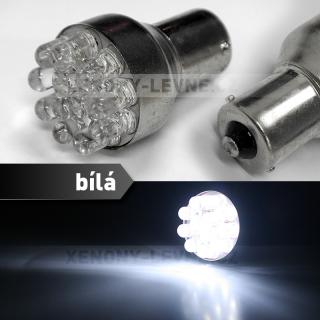 Bílá LED žárovka s paticí BA15S, jednopólová 21W, 12LED, 1ks (LED autožárovka s paticí BA15S, jednopólová 21W, 12LED, 1ks)
