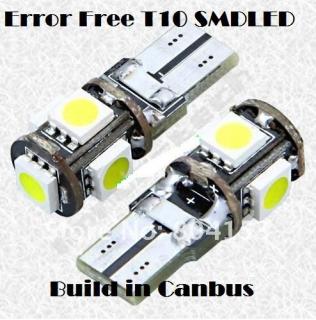 CAN-BUS bílá parkovací žárovka T10 (W5W) - 5xSMD, 1ks (CAN-BUS parkovací světlo T10 (W5W), 5xSMD, 1ks)