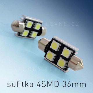 CAN-BUS sufitka bílá - Super Light, 4  SMD LED, 36mm, 1ks (LED sufitka bílá - Super Light)