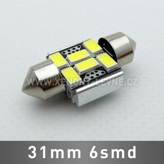 CAN-BUS sufitka bílá - Super Light, 6SMD LED, 31mm, 1ks (LED sufitka bílá - Super Light)