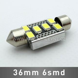 CAN-BUS sufitka bílá - Super Light, 6SMD LED, 36mm, 1ks (LED sufitka bílá - Super Light)