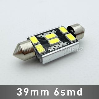 CAN-BUS sufitka bílá - Super Light, 6SMD LED, 39mm, 1ks (LED sufitka bílá - Super Light)