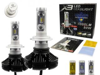 LED HEADLIGHT H7 - F3-X3 6000LM 50W IP67 - 3000K / 6500K / 8000K (LED žárovka H7 do předních světlometů)