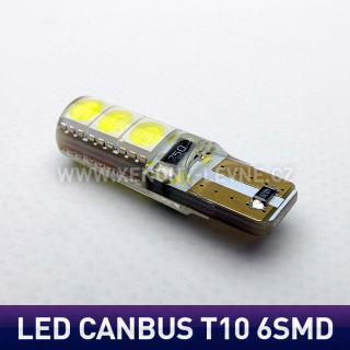 LED žárovky 12V - parkovací žárovka T10 W5W - 6x LED SMD, bílé - CANBUS, 1ks (Parkovací světlo T10 - 6 x LED SMD 1ks)