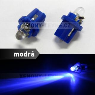 Sada LED žárovek do palubní desky, modrá barva, patice B8,5D (Sada LED autožárovek do palubní desky. patice B8,5D)