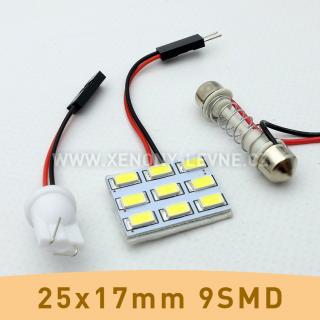 SMD LED panel 25x17mm 9smd s adaptérem pro sufitku 31 - 44mm a T10 (1ks led smd panel s adaptérem pro sufitku 31-44mm a T10)