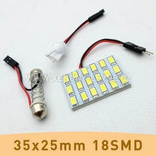 SMD LED panel 35x25mm 18smd s adaptérem pro sufitku 31 - 44mm a T10 (1ks led smd panel s adaptérem pro sufitku 31-44mm a T10)