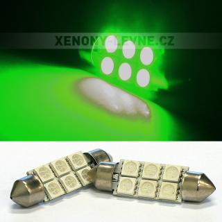Sufitka zelená - Super 6xSMD LED SINGLE, 39mm (LED sufitka zelená - Super Light)