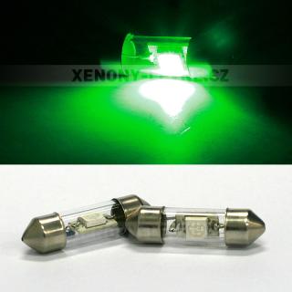Sufitka zelená - Super Light, 1x SMD LED, 31mm  (LED sufitka zelená - Super Light)