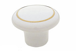 12113 - IZABEL knopka porcelán (12113 - knopka 33 mm porcelán bílý s proužkem)