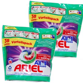 ARIEL Farbschutz ALLin1 PODS kapsle COLOR FLECK WEG 76 ks (2x38 ks v sáčku) (dovoz z Německa)