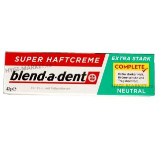 Blend-a-dent NEUTRAL Complete super haft creme exra stark fixační krém (lepidlo) na protézy 47 g (dovoz z Německa, aplikace na SUCHOU PROTÉZU)