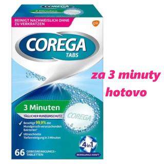 Corega tabs 4in1 3 minuten Rundumschutz čistící tablety na protézy 66 ks (dovoz z Německa)