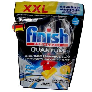 Finish Quantum ULTIMATE CITRUS / CITRON Activ Blu powerball 45 ks super tablety do myčky dovoz z Německa (Nejnovější a skvělé tablety do myčky Finish ULTIMATE jsou poslední a nejlepší novinka od značky Finish.)