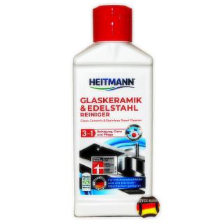 Heitmann Glaskeramik Edelstahl Chrom čistič na nerez, chrom - na špínu, mastnotu, skvrny od vody (dovoz z Německa, s Abperlefektem - proti usazování kapek)