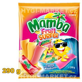 Mamba Fruit Surfer ovocné žvýkací plátky 290 g (dovoz z Německa, příchuť : jahoda, malina, pomeranč, citron)