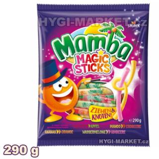 MAMBA MAGIC STICkS  Ziehen Knoten příchuť : ananas/pomeranč, višeň/jablko, mango/jahoda,  vodní meloun/malina (žvýkací tyčinky dovoz z Německa)