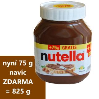 Nutella 825 g lískooříškový nugátový krém dovoz z Německa 750+75 g)