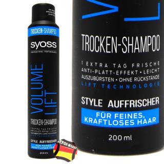 SYOSS Volume Lift suchý šampon 200 ml dovoz z Německa (Syoss jako záruka kvalitní značky pro pozvednutí povadlého účesu.)