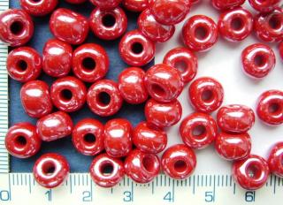 Rokajl, PRECIOSA, červený perleťový,velikost 6/0,balení 50g (Cena je uvedena za 50g)
