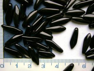 Skleněné korálky, mačkané, černý jazýček,16mm,20ks (Cena je uvedena za 20ks)
