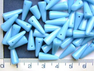 Skleněné korálky, mačkané,SPIKE, trny, 6x15mm, modré,1ks (Cena je uvedena za 1ks)